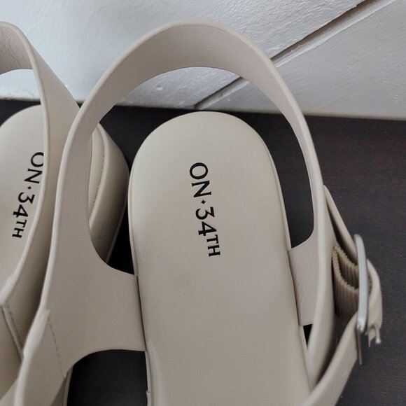 NEW On 34th Womens Ellaa Fisherman Sandal Bone Smooth Size 12 - Picture 6 of 8